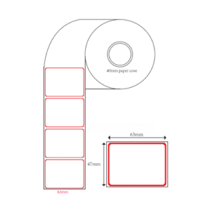 Thermal Scale Label - 63*47mm Red border